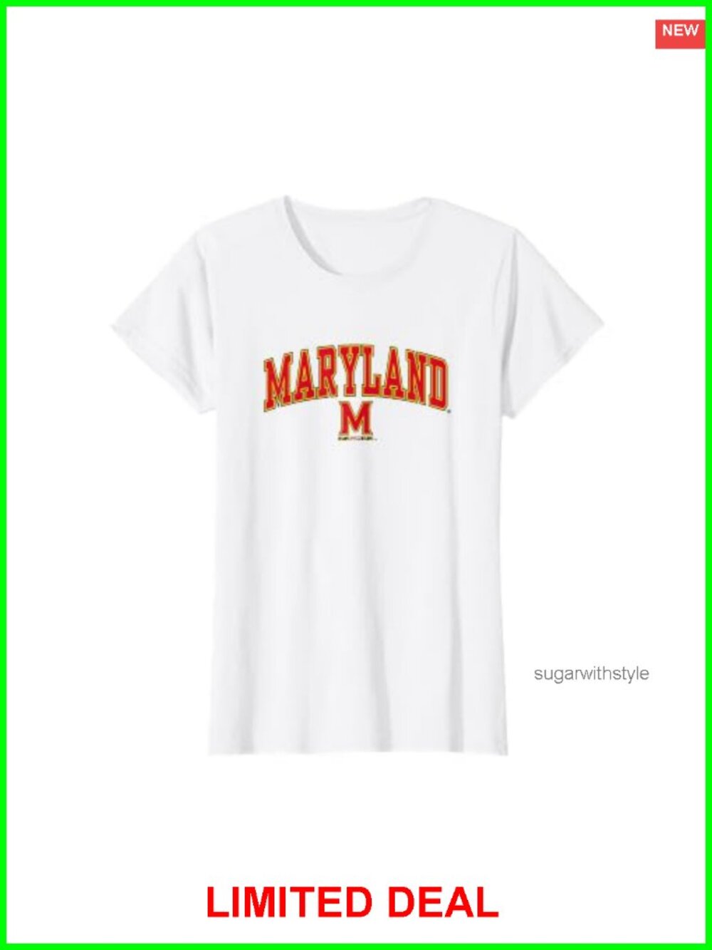 Maryland Terrapins Arch Over White T-Shirt NCAA Fan Tee